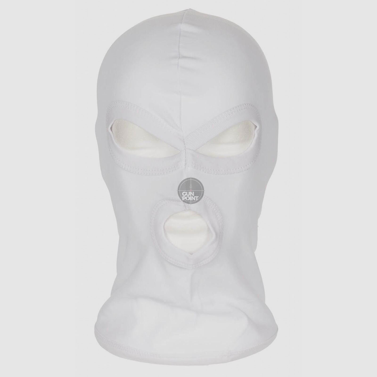 Balaclava, 3-Loch, dünn,weiß, 100 % Baumwolle