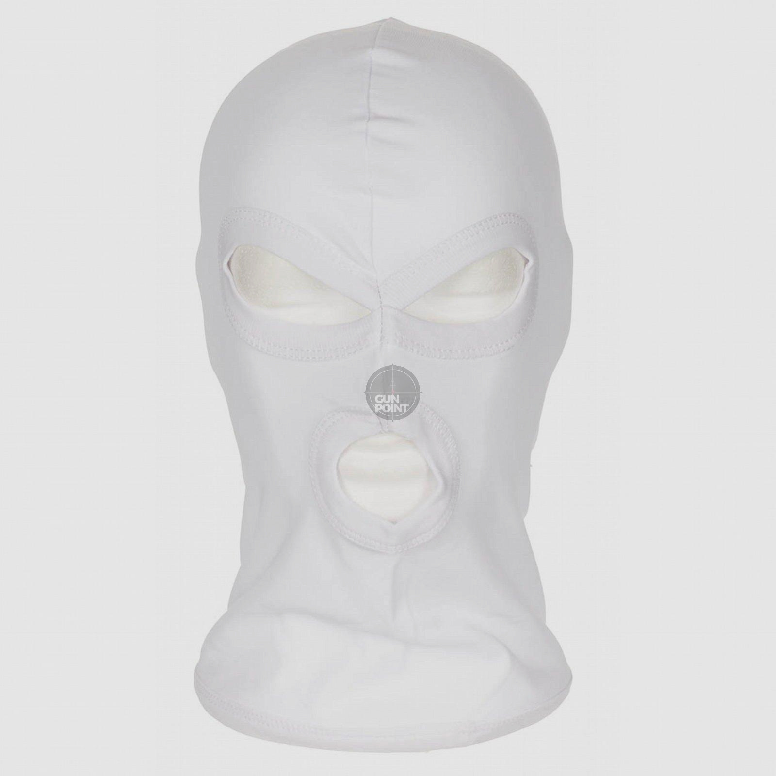 Balaclava, 3-Loch, dnn,wei, 100 % Baumwolle