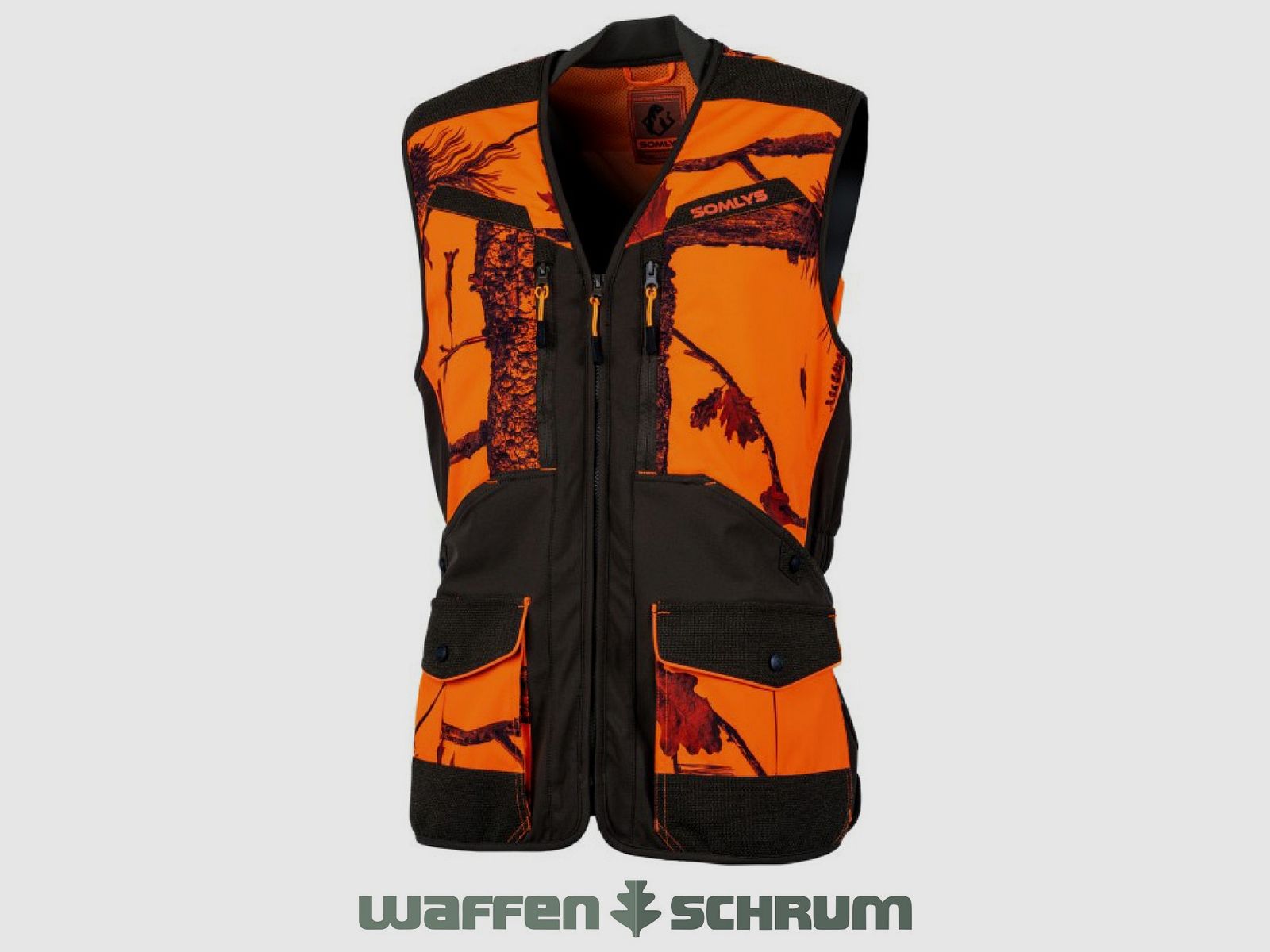 Somlys Signalweste Softshell Camo fire/ dark green