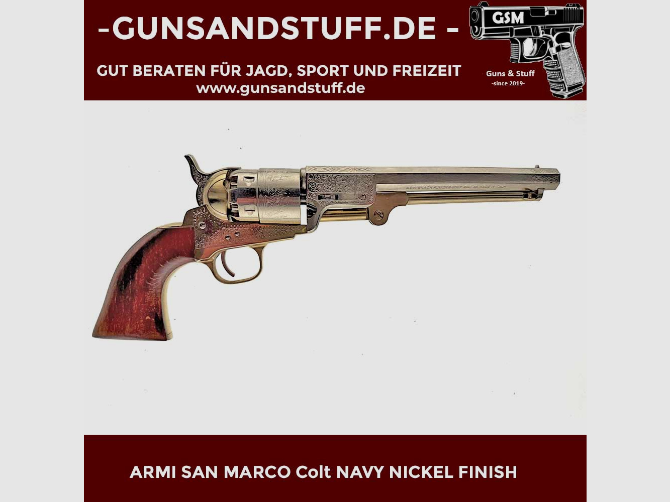 ARMI SAN MARCO COLT NAVY .44 (CZARNY PROCH) NIKLOWE WYKOŃCZENIE