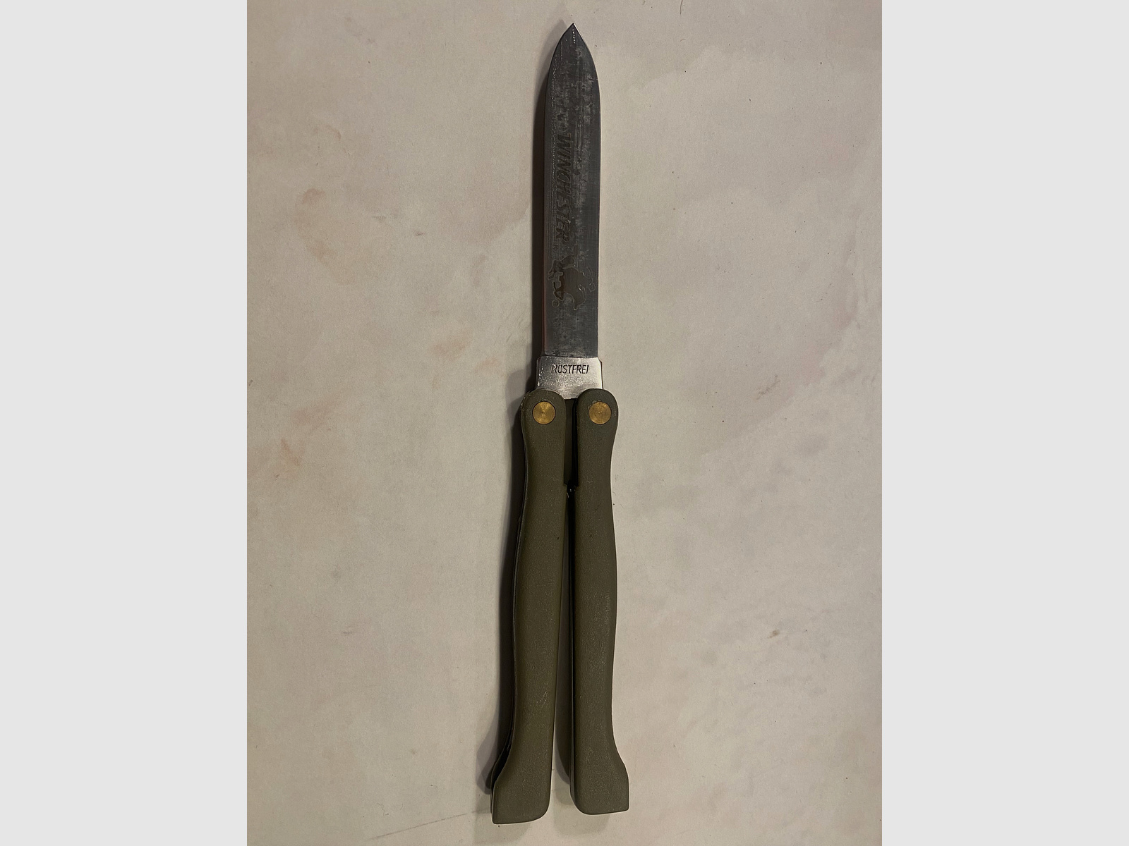 Winchester coltello a farfalla (Balisong) – inox – Vintage