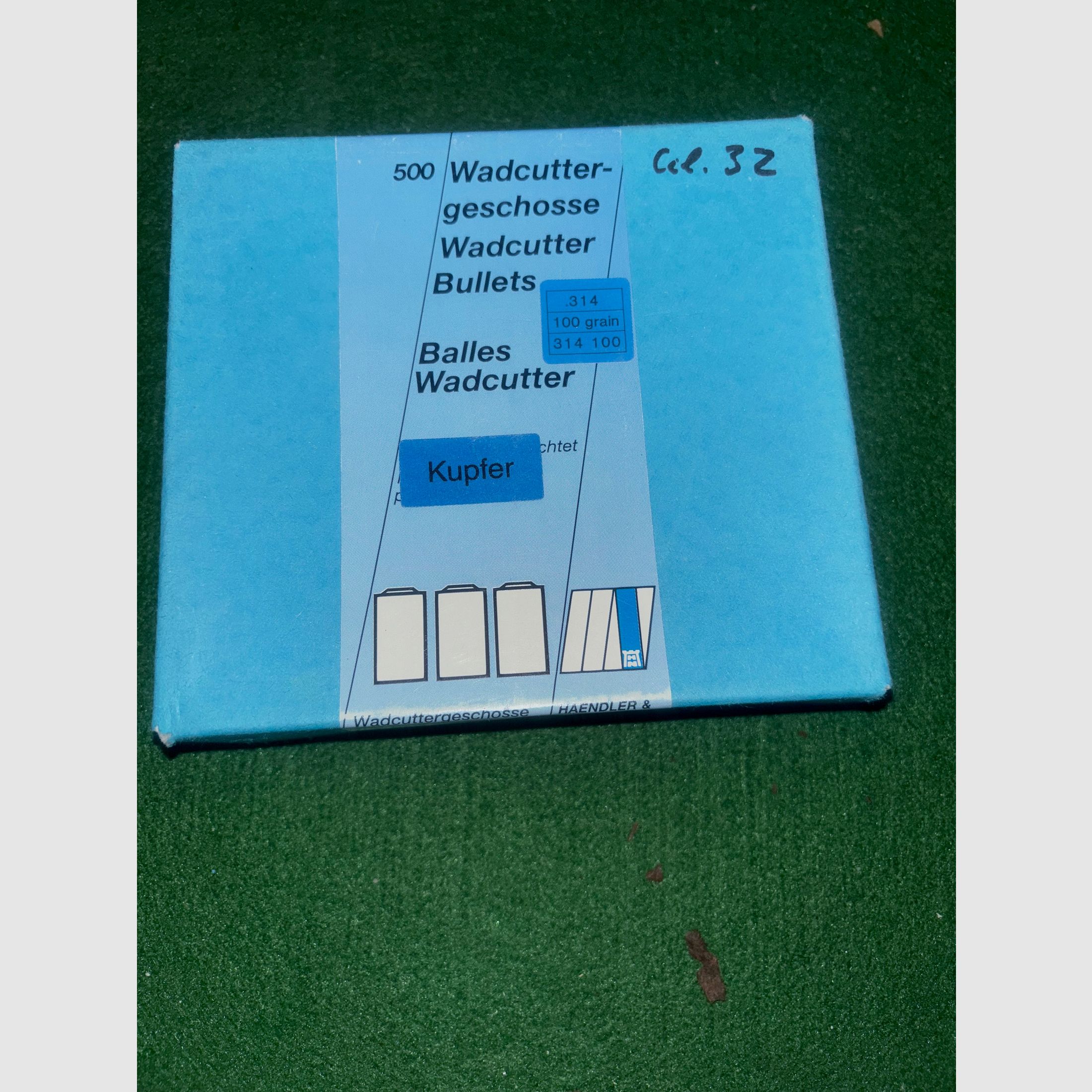 H&N proiettili cal. 32.-314 Wad-Cutter rame