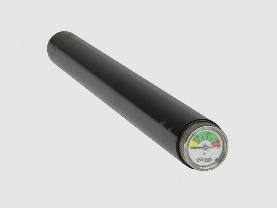 Pressluftbehälter für Walther Luftgewehr Standard / schwarz / Stahl Maxi