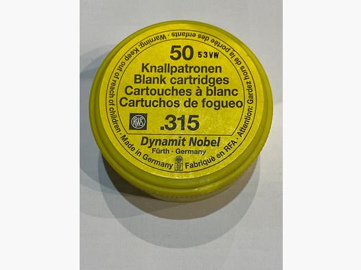Dynamit Nobel .315 blank cartridges 50 pieces