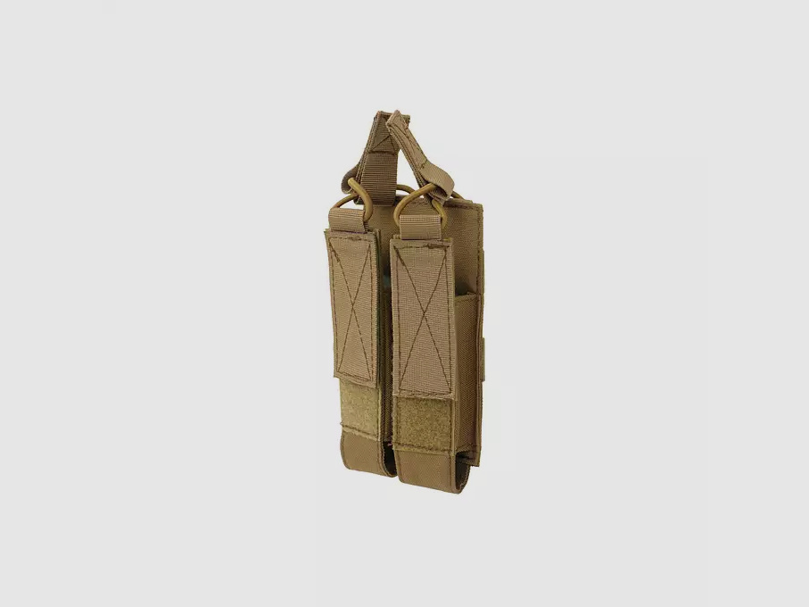 2er "offen mit Strapse" Magazinpouch "M5/M7/M9", für Molle & Gürtel (Tan/Coyote)