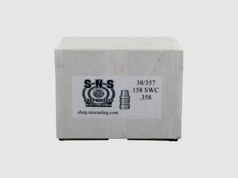 SNS GEGOTEN KOGELS GEGOTEN 38 KALIBER (.358″) 158GR SEMI-WADCUTTER Lood 500/BOX