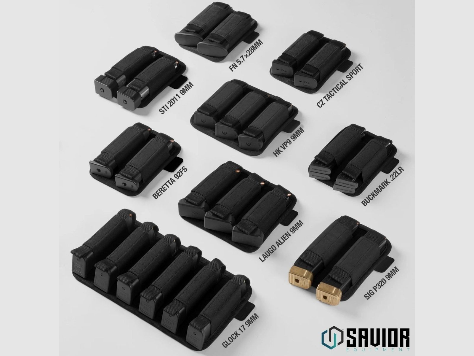 Savior – Porte-chargeurs de pistolet, 2 emplacements – Gris – MP-TNS-PISX2-GS, image 3 sur 6