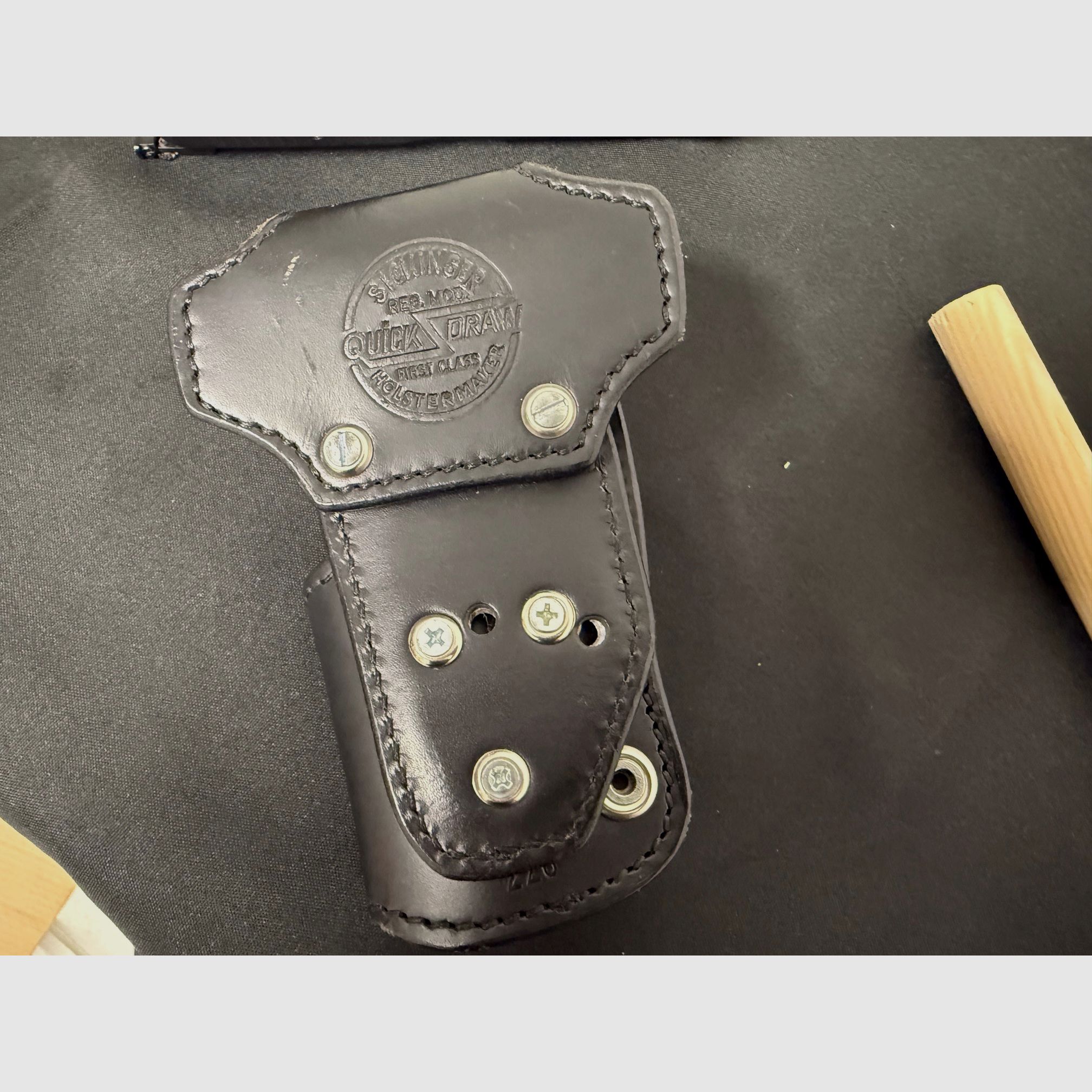 SIG Sauer P220 caliber .45 ACP semi-automatic pistol catch shot weapon micrometer sighting including Sickinger leather holster