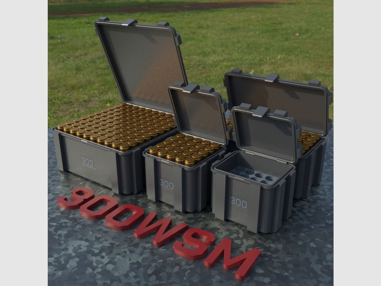 Filamelt ammunition box / .300 WSM / 'flip lid' / cartridge box, ammo box, image 3 of 8