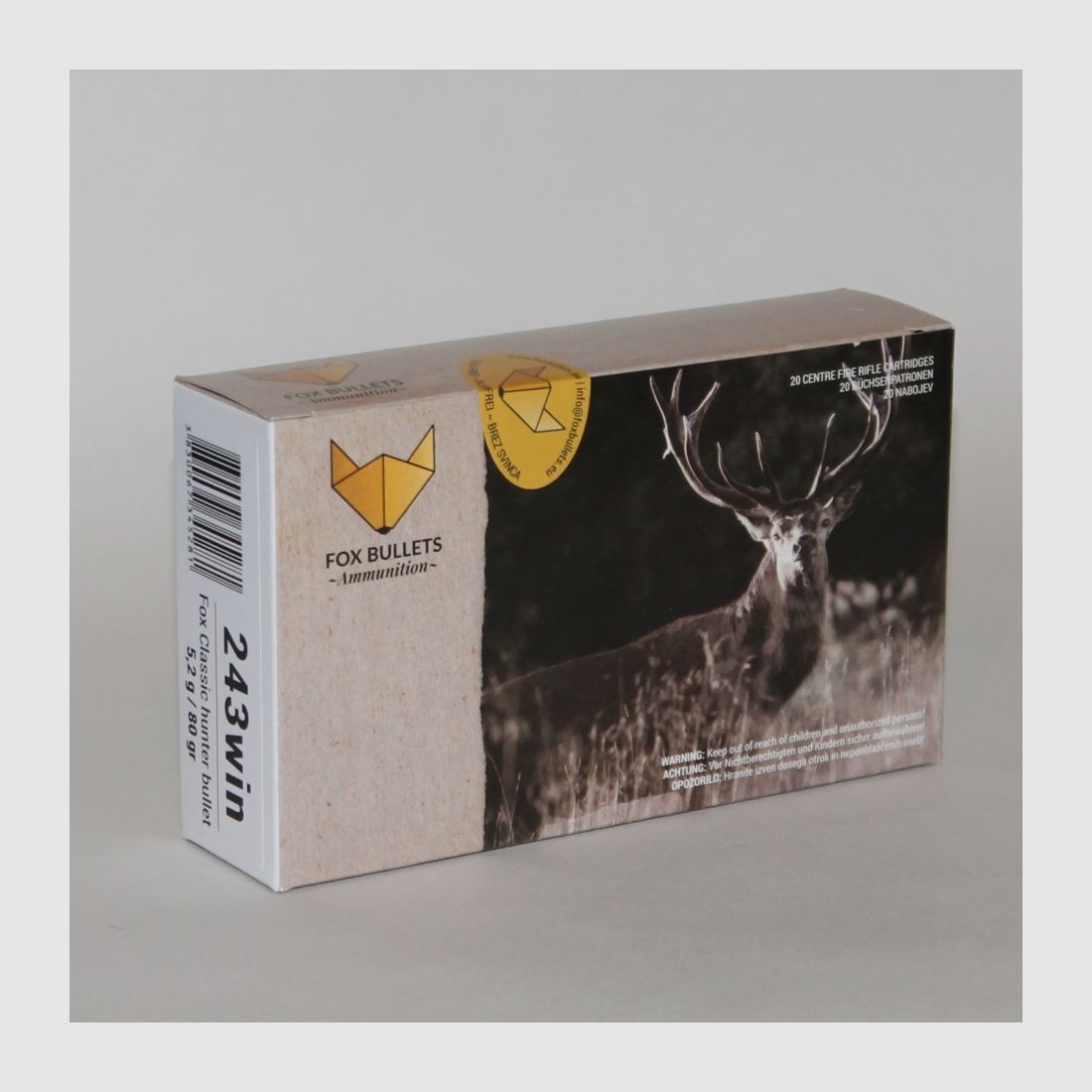 Fox Bullets Classic Hunter .243 Win. 80GR / 5,2g bleifrei 20 Patronen