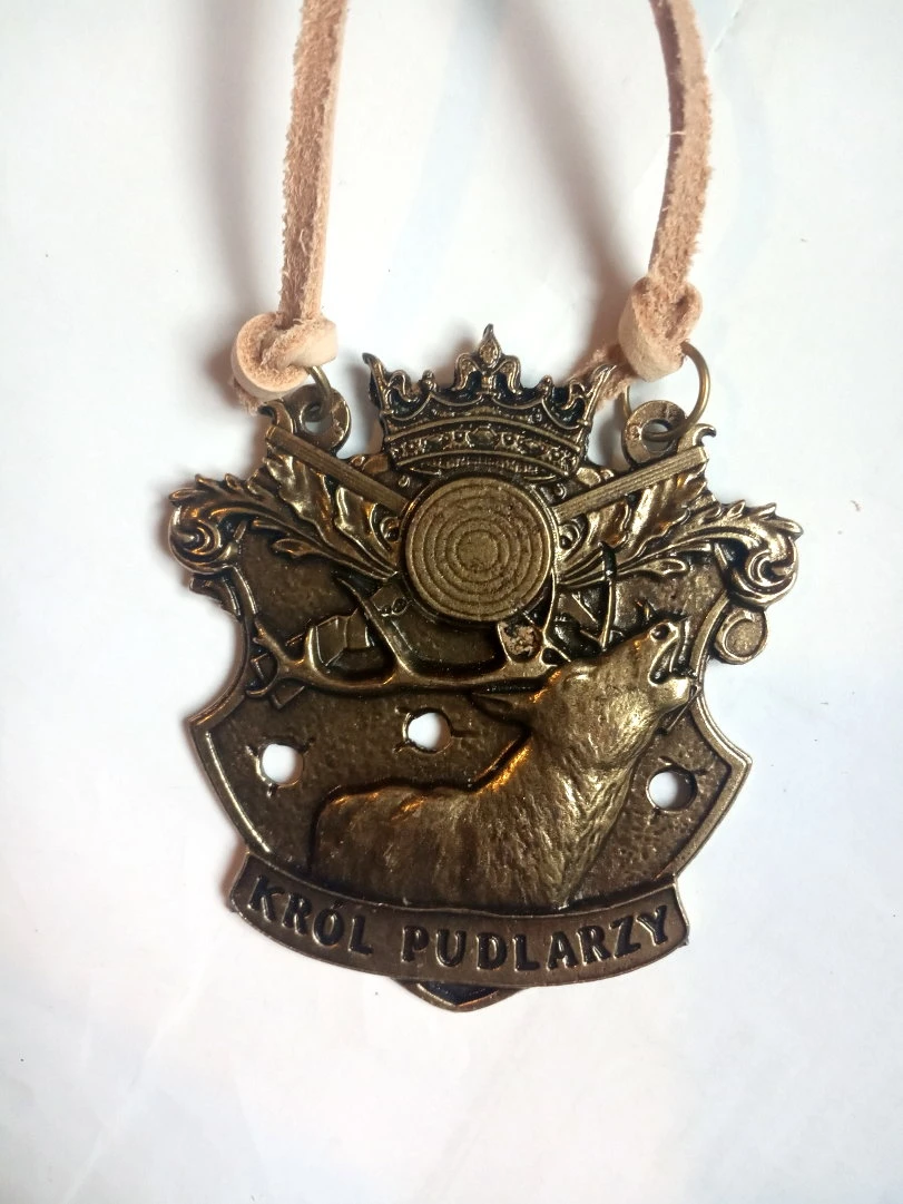Jagdmedaille am Lederband „König der Fehlschützen“ Bulle