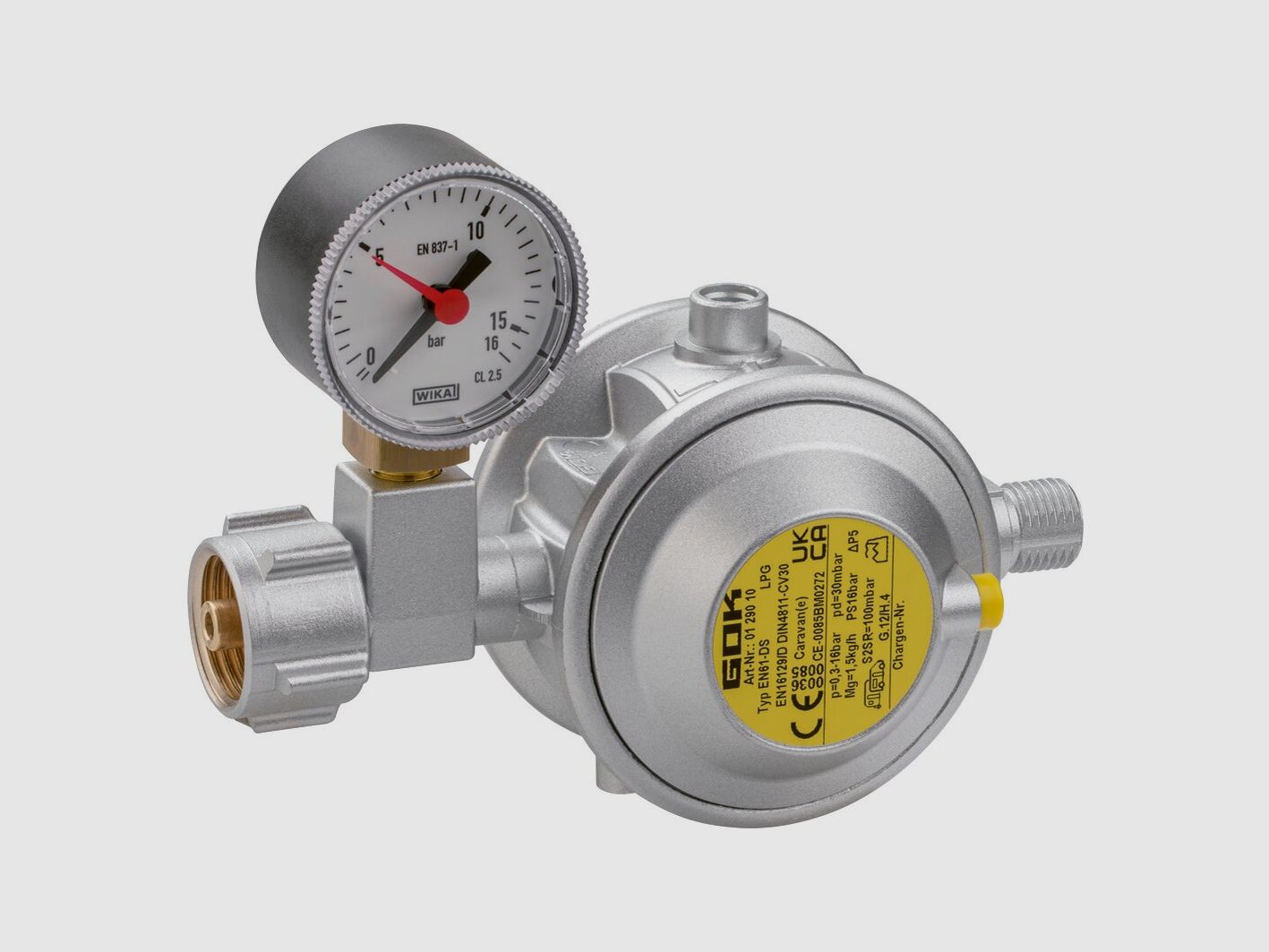 Niederdruckregler 1,5 kg/h, mit Manometer, Bild 2 von 4