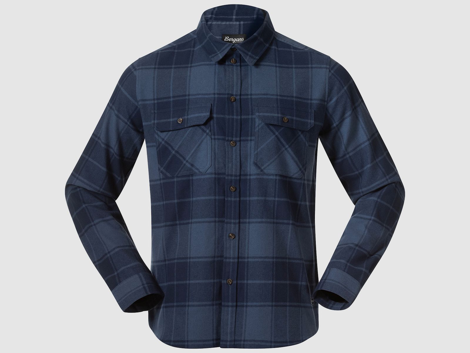 Bergans Nordmarka Flanellhemd Herren Granite Blue/Navy Blue Check L