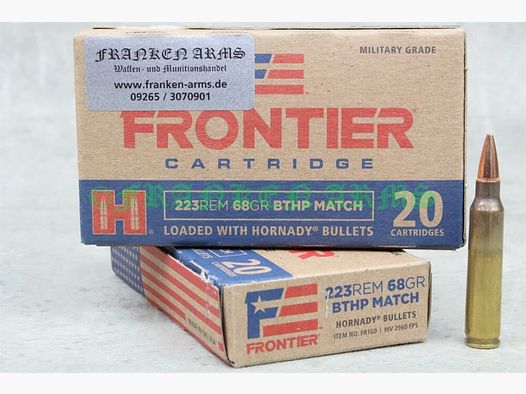 Hornady Frontier BTHP Match .223 Rem. 68gr. 4,4g 20 Stück Staffelpreise