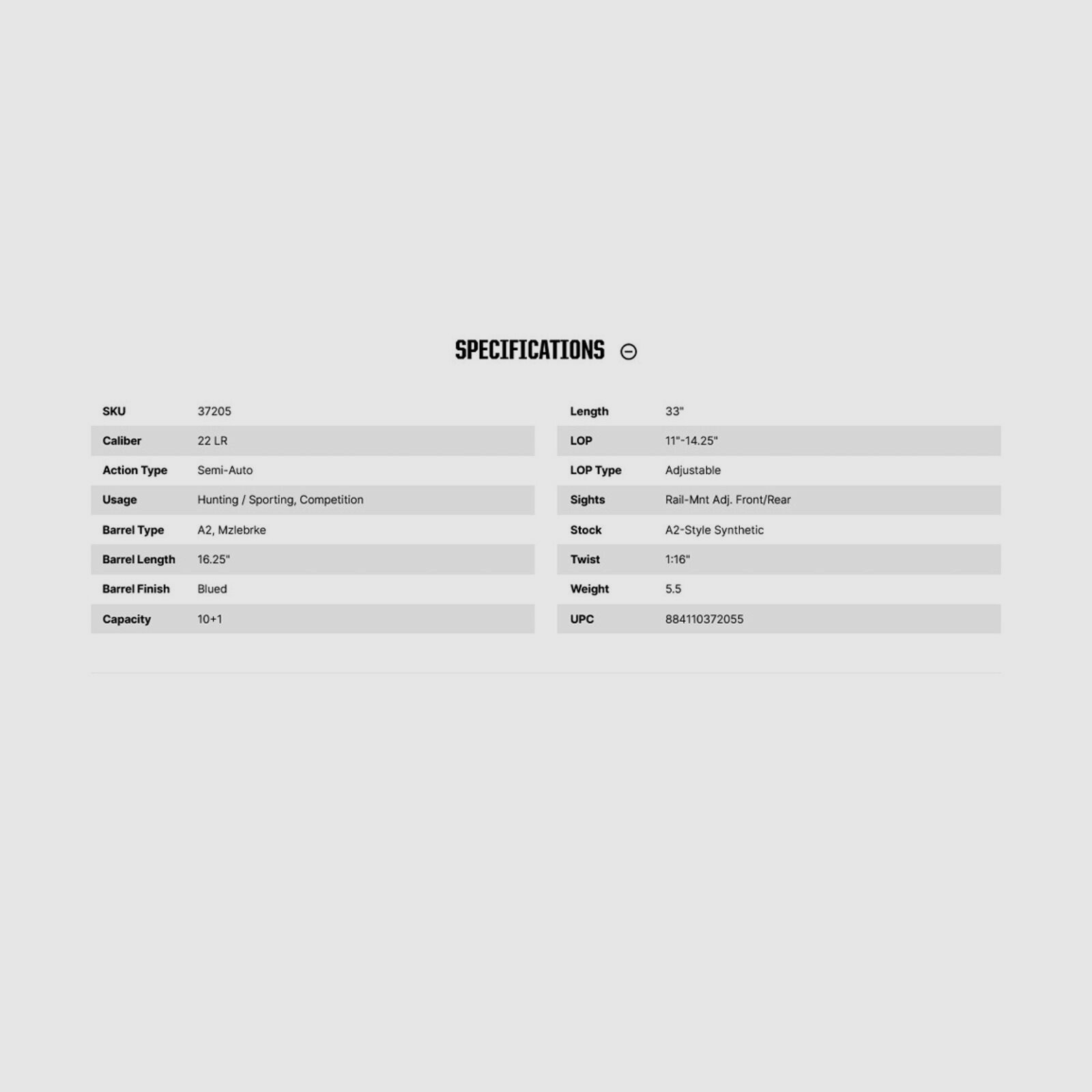 Mossberg International 715T Flat Top 16.25" (25 inches) .22lr