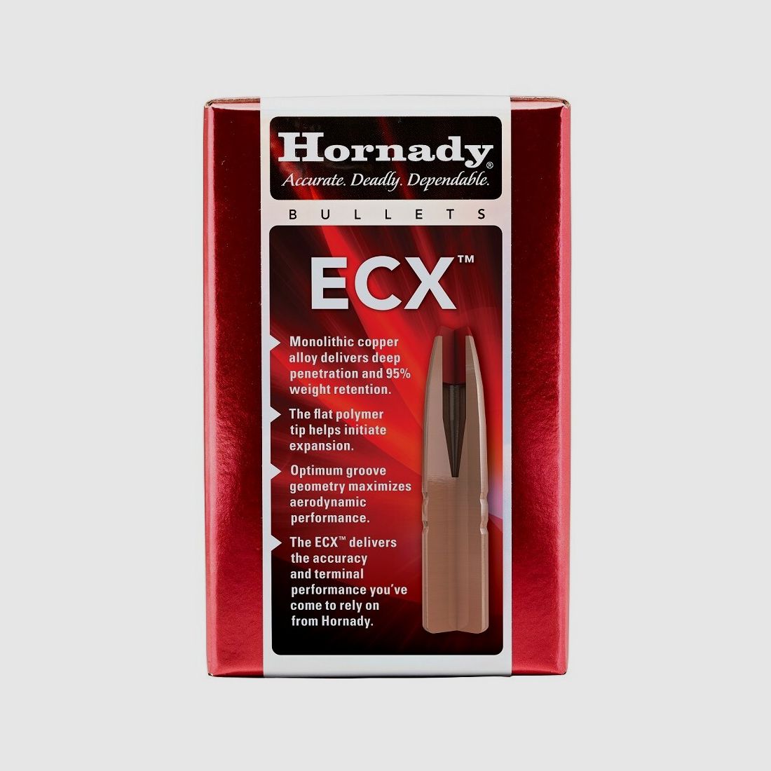 Hornady Caliber .338 / 8.5mm ECX TIPPED in 185 Grain | Lead-Free Premium Bullet #33272