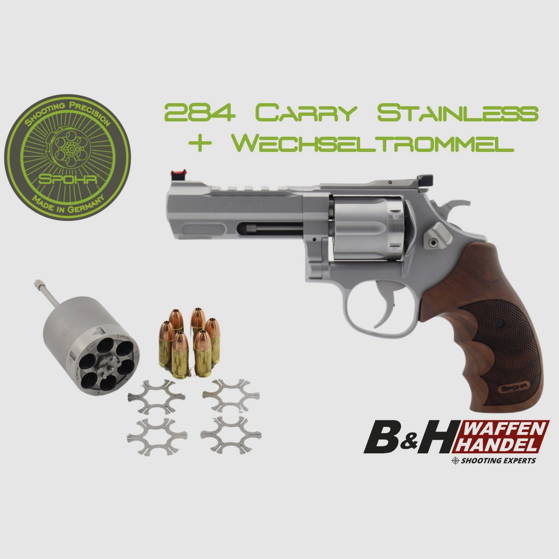  Spohr 284 Carry Stainless 4 Zoll Revolver mit Wechseltrommel