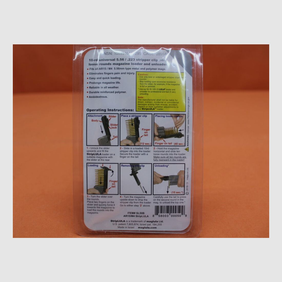 Maglula STRIPLULA (SL52B): Cargador/descargador para cargadores AR-15/M16 .223Rem BLK