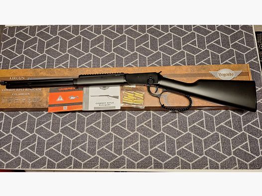 Legends Cowboy Rifle Renegade CO2 air rifle underlever .177 caliber BB black including 10 loading shells