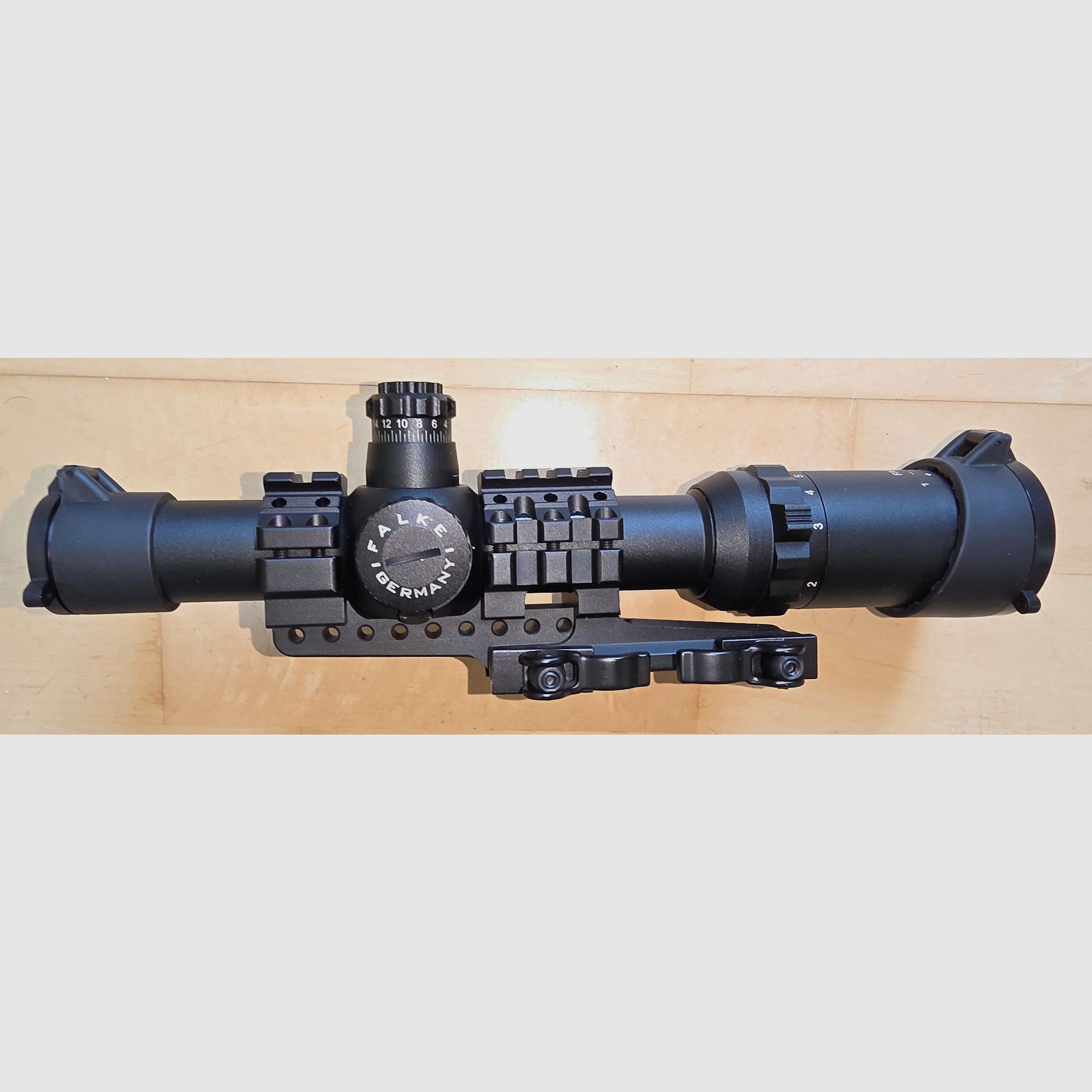 Drive hunting scope/ riflescope/ LPVO Falke 1-6x24, with illuminated reticle, MIL-Dot, including quick-release mount