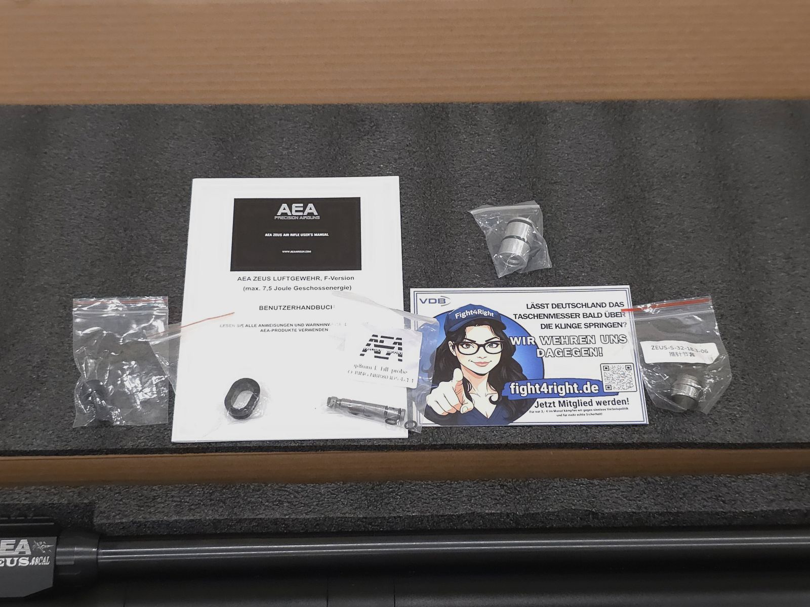 PCP carabine à air AEA Zeus .68 version F jusqu'à 7,5J NEUF et OVP éventuellement aussi échange contre Megalodon ou Evanix MP30