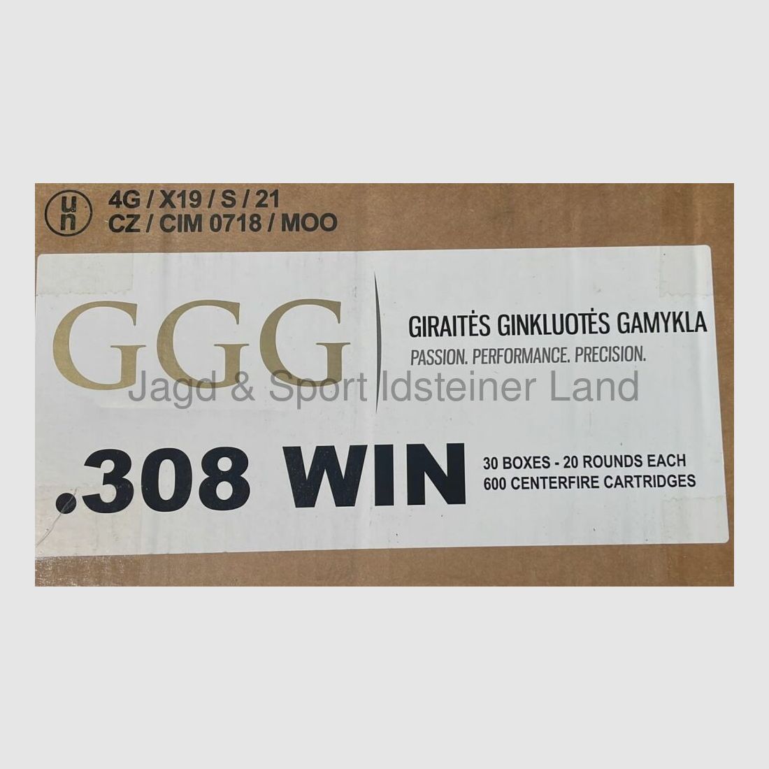 GGG -Giraites Ginkluotes Gamykla- FMJ 147grs, 20 Patronen pro Schachtel