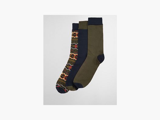Set Regalo 3 Paia di Calze Barbour Fair Isle