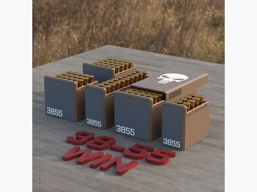 Filamelt caja de municiones / Caja de municiones .38-55 Winchester – caja de cartuchos para 50 disparos, fabricada en Alemania