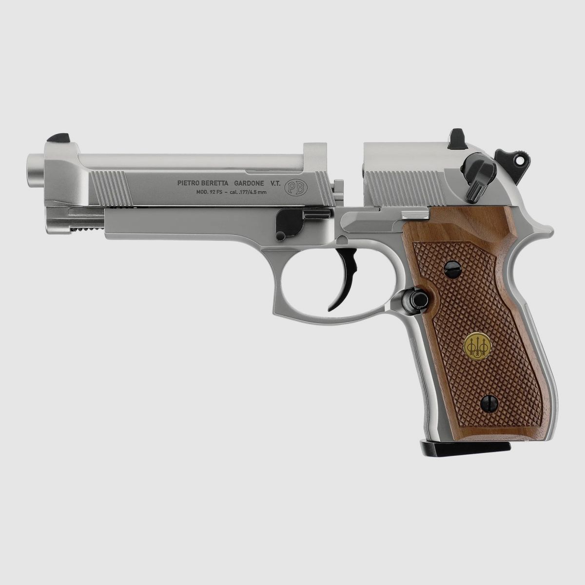 PISTOLA DE AIRE COMPRIMIDO BERETTA M92 FS CO2 4,5mm Diabolo < 4,0 J Níquel