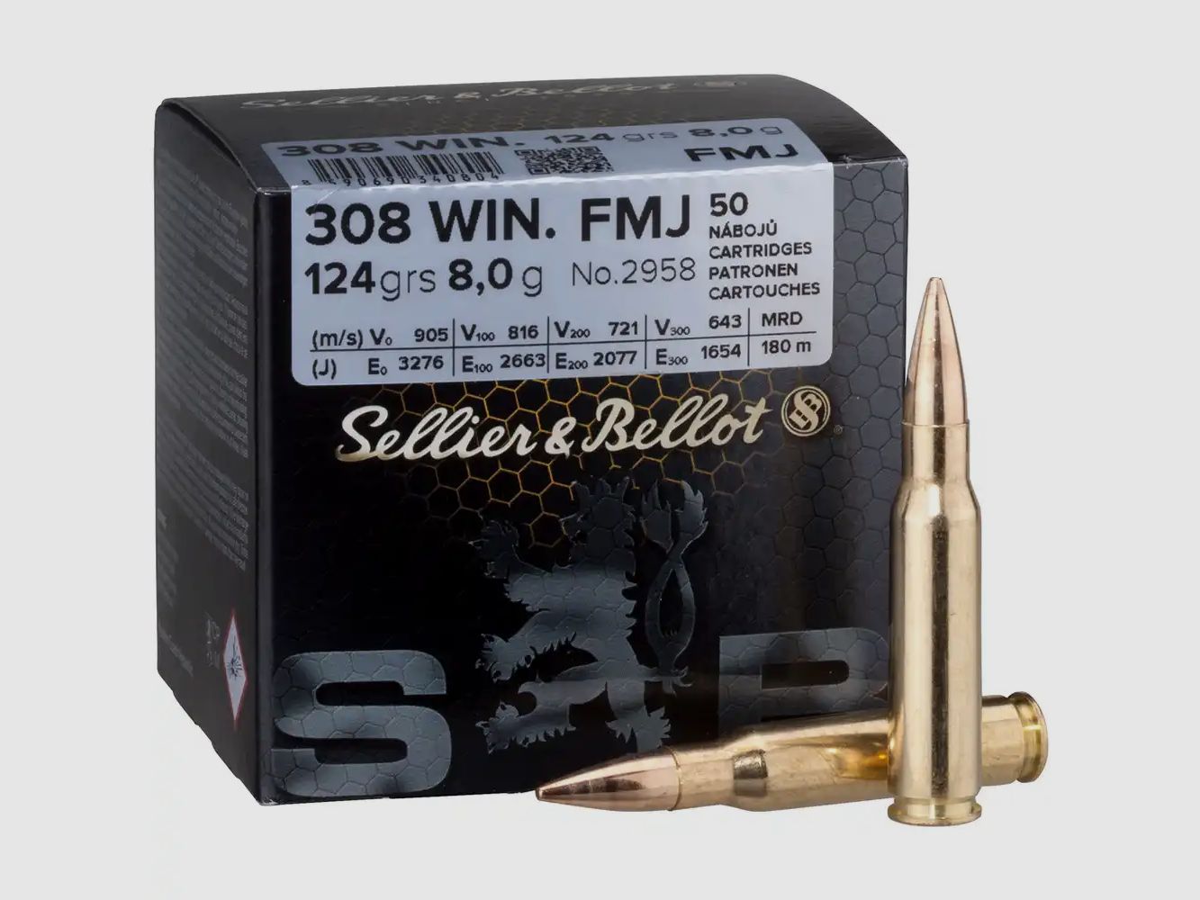 Sellier & Bellot .308 Winchester VM 8,0 g / 124 gr 50 cartouches