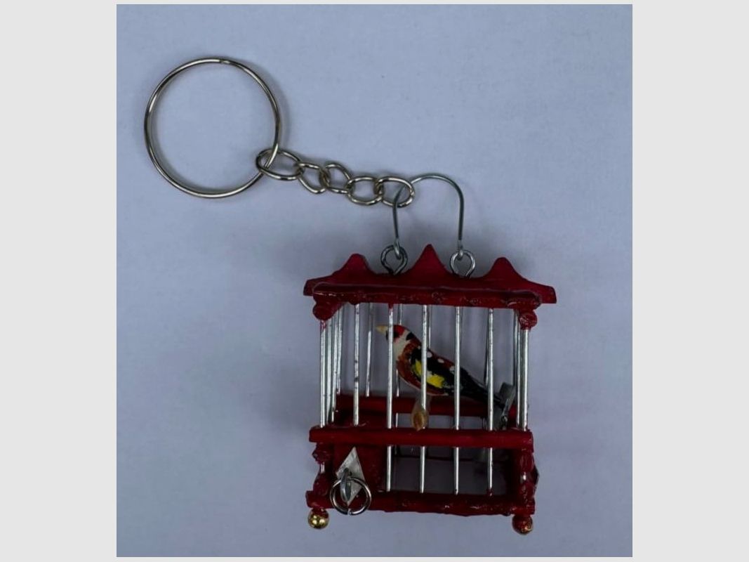 Porte-clés Cage Chardonneret Fait Main, image 3 sur 5