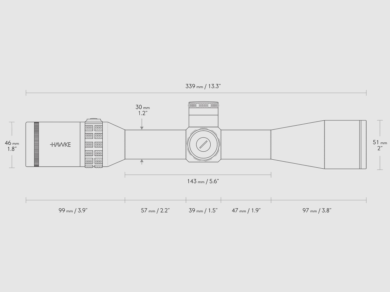 HAWKE 17140 Richtkijker Sidewinder 30 SF 4,5-14x44 10x Half Mil Reticle
