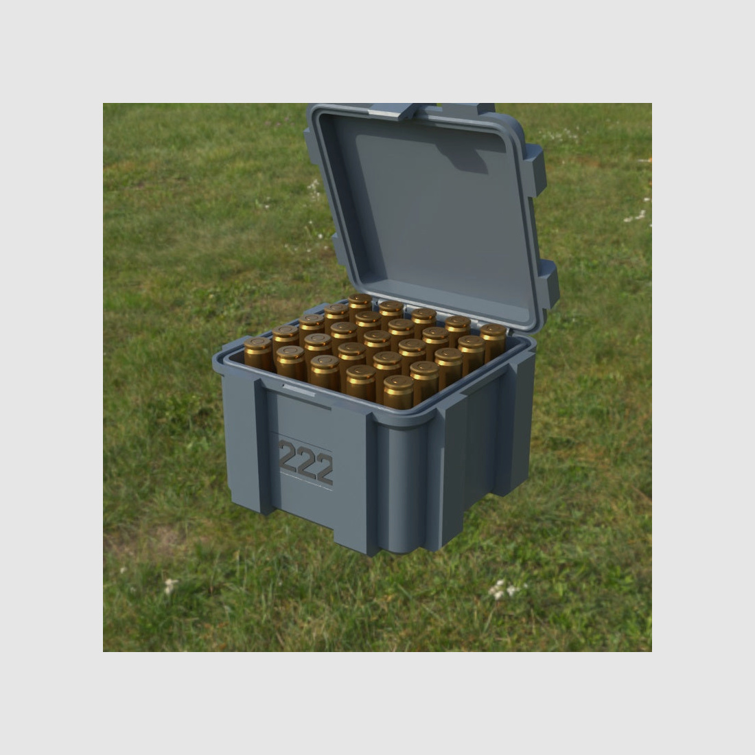 Boîte à munitions Filamelt / .222 REM / 'couvercle rabattable' / boîte à cartouches, boîte à munitions
