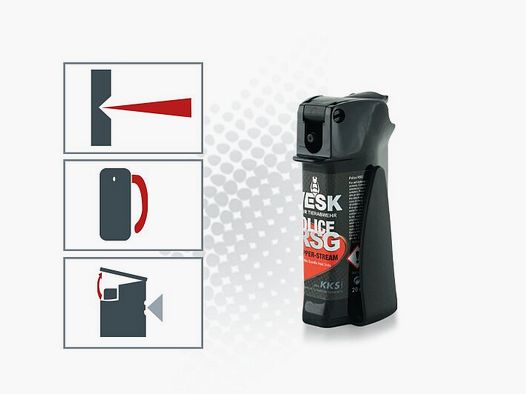 Spray de pimienta VESK RSG Police Pocket con Clip 30 ml Chorro Amplio