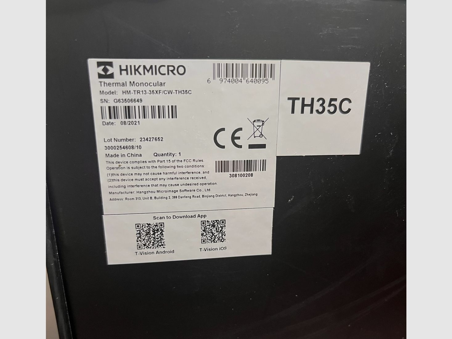 Hikmicro warmtebeeld voorzetapparaat TH35C compleetpakket