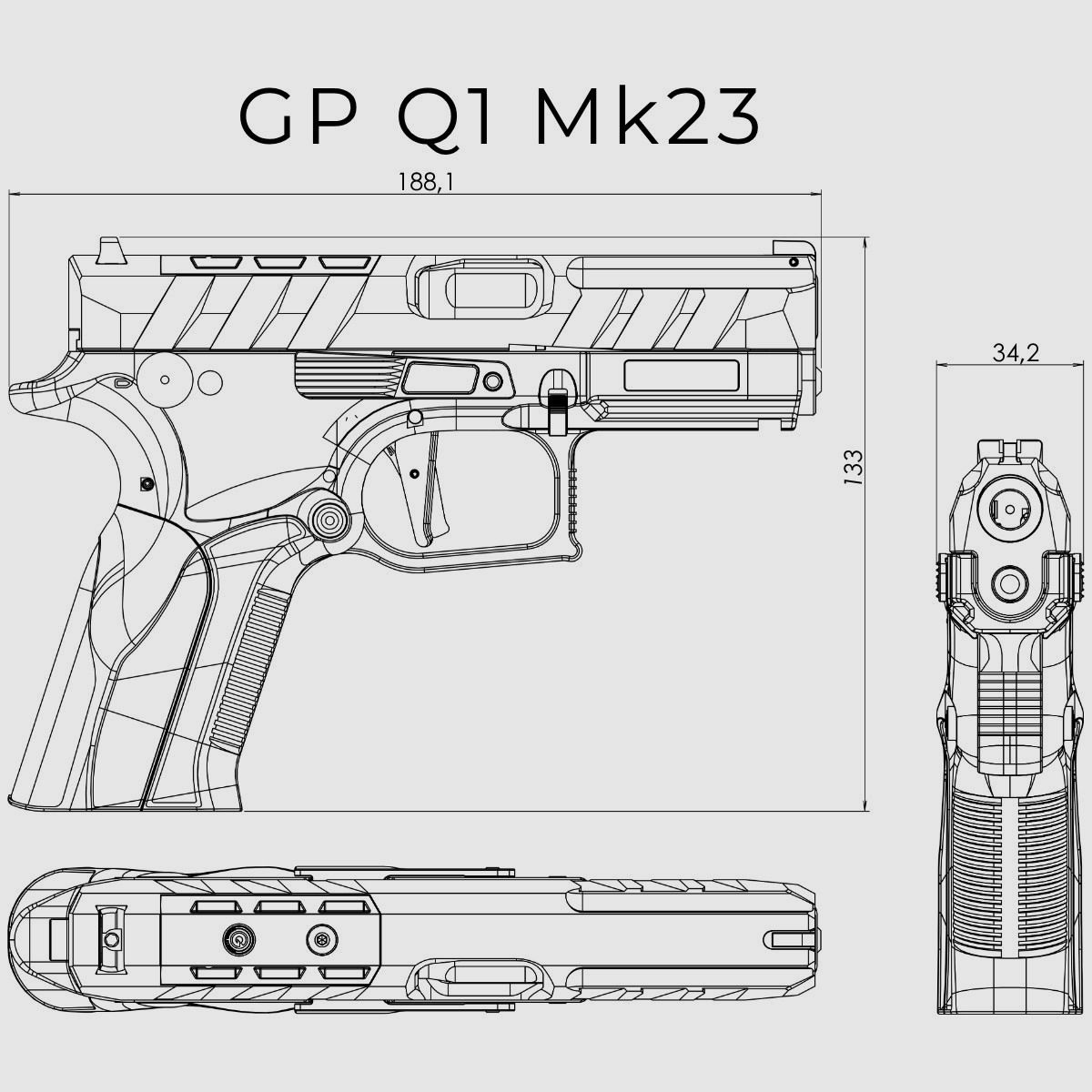 Grand Power Q1 MK23 - Black, zdjęcie 6 z 6