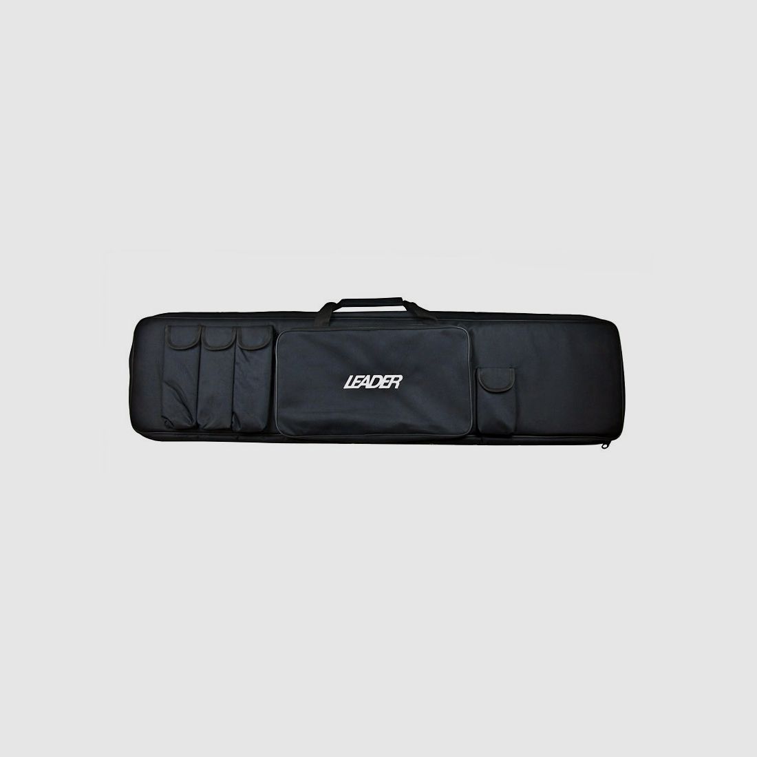 Leader Gewehrfutteral, schwarz, 120 x 28 cm, Nylon, mit aufgesetzten Taschen, stark gepolstert