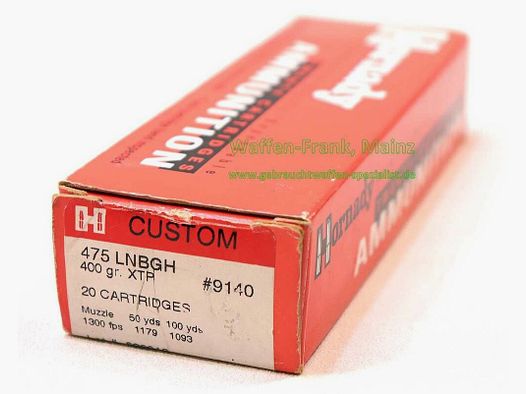 Hornady / USA Cartouches de revolver Munitions .475 LNBGH