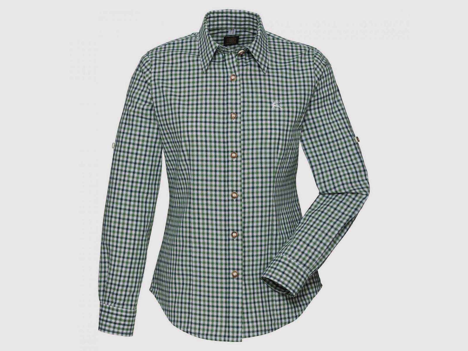 Grovo Blouse 1/1 Manche Femme (Vert Foncé)
