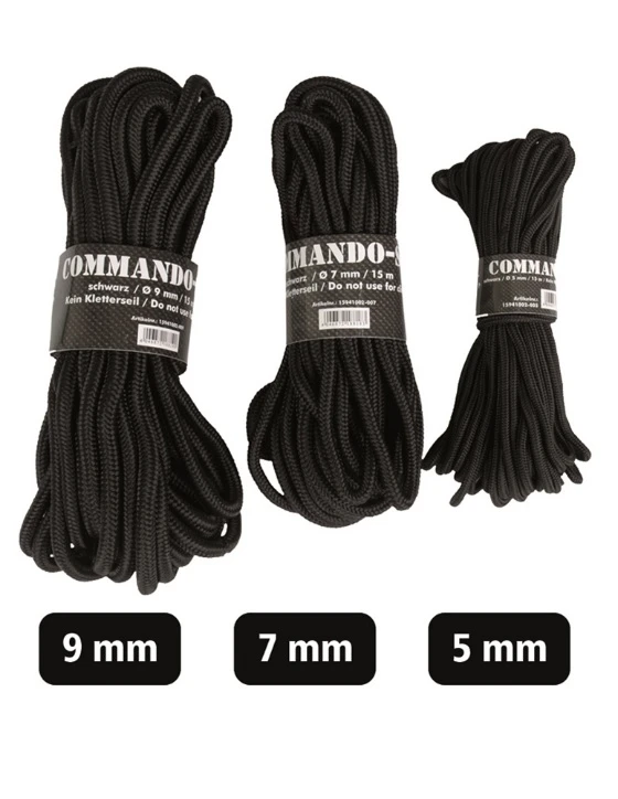 Linka desantowa 9mm 15m czarna Mil-tec