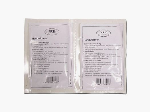 MFH MFH Coussin Chauffant pour Mains à Usage Unique