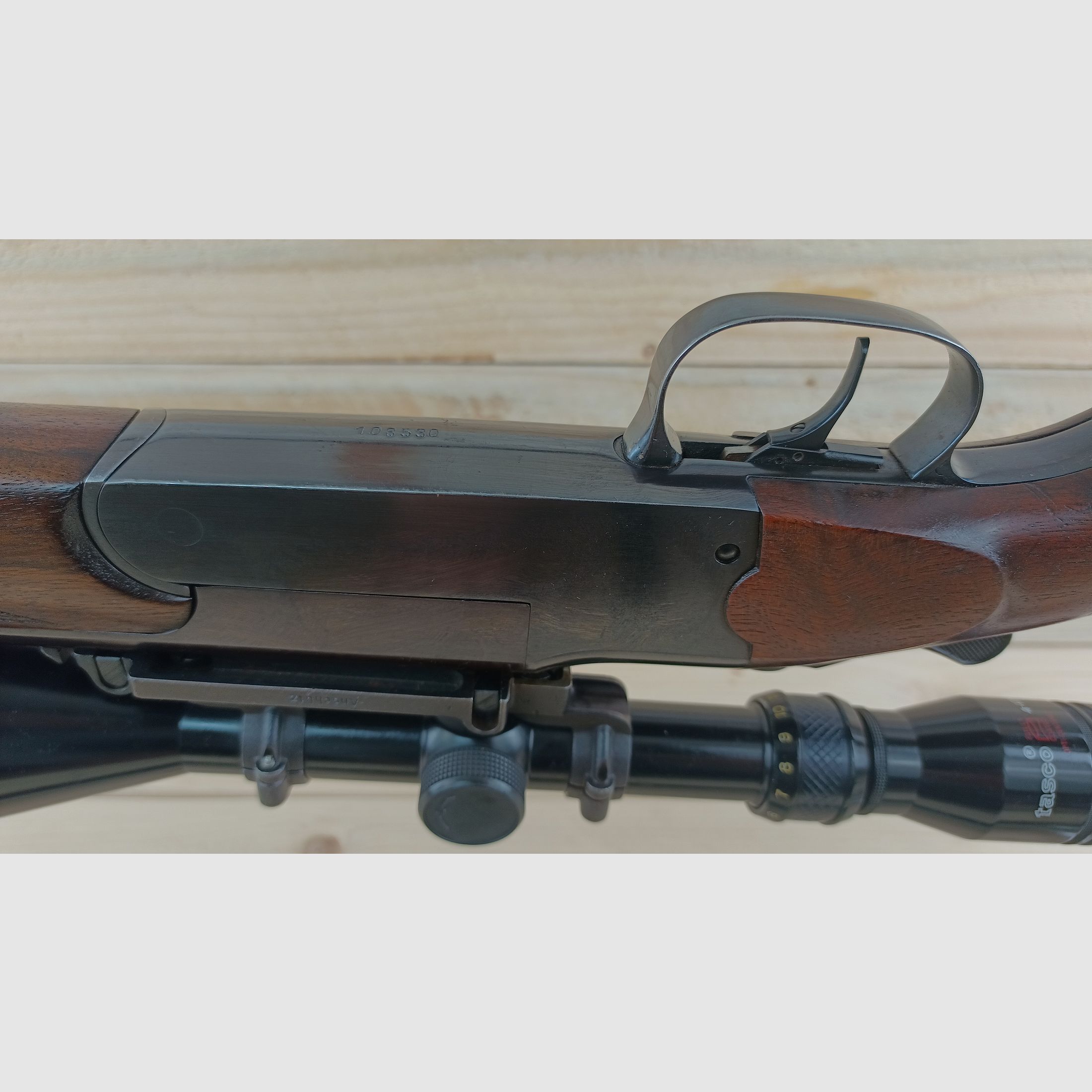 Voere BBF model "Black Forest" caliber .222Rem.Mag., 20/76*with manual cocking & Tasco optics*