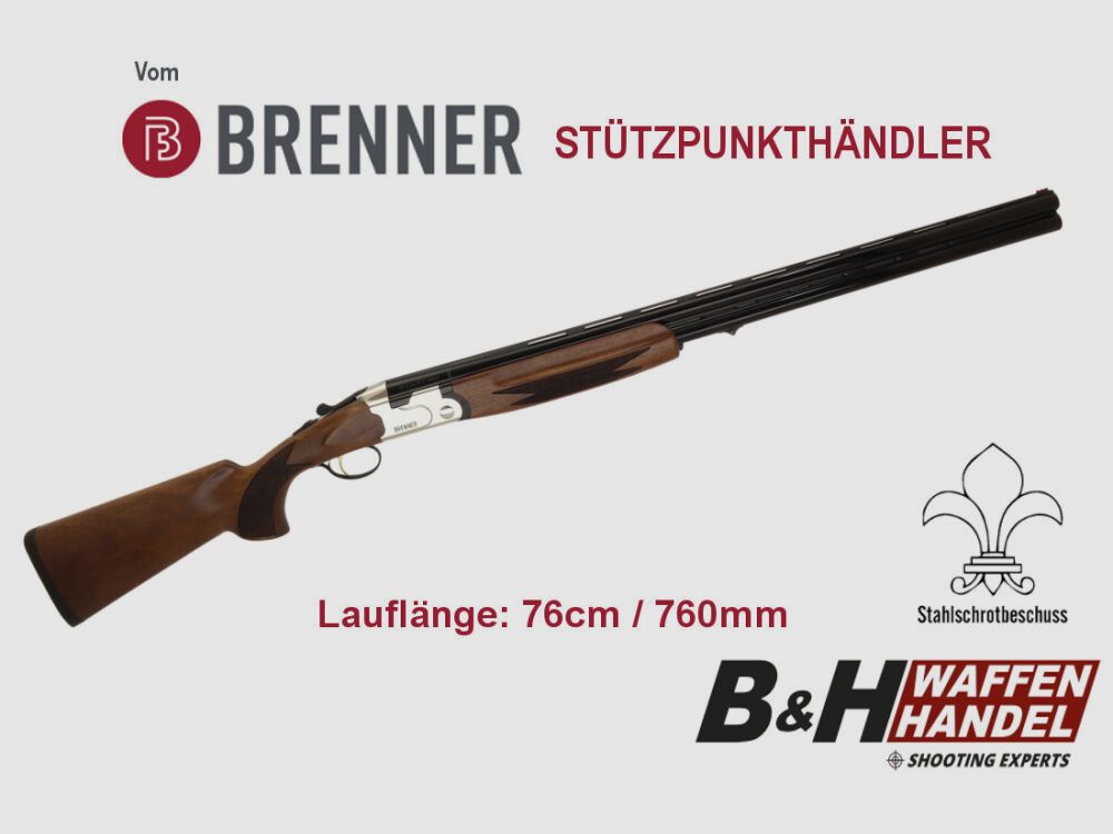 Brenner BF18 White / BF 18 Silber LL76cm Bockflinte - Stahlschrotbeschuss