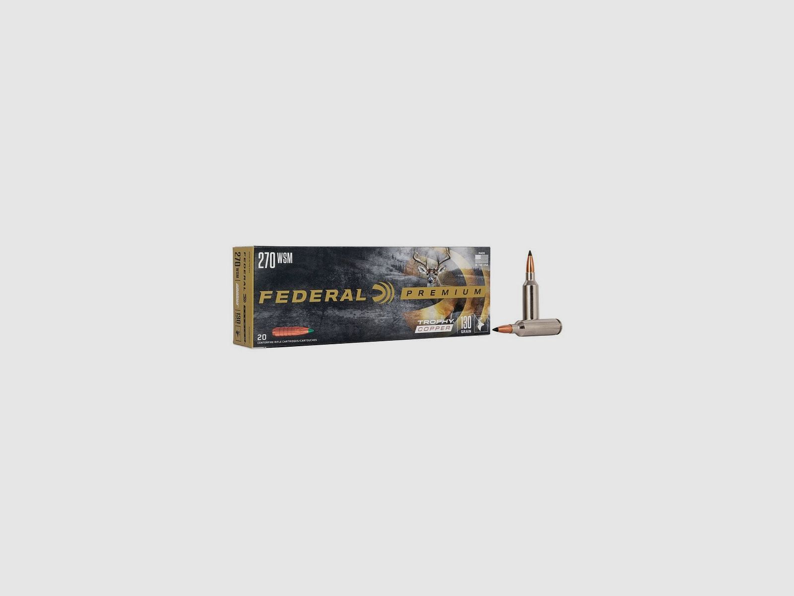 Rifle ammunition FEDERAL Trophy Copper – 270 WSM – 130 grains