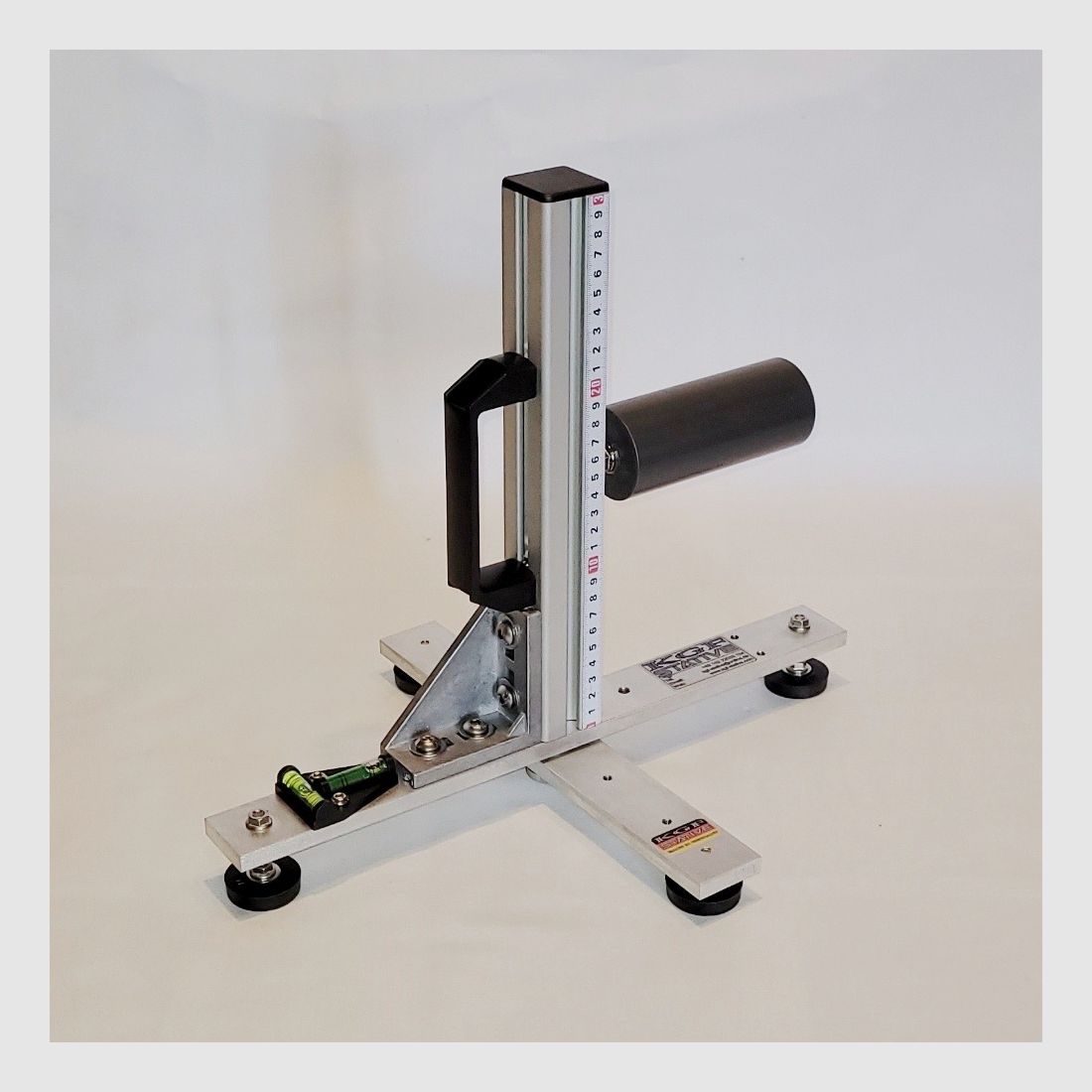 KGF Auflagestativ - Auflageständer Alu X-300-Pro mit Buchenholz-Auflage, klappbar, Waage, Griff und Maßband