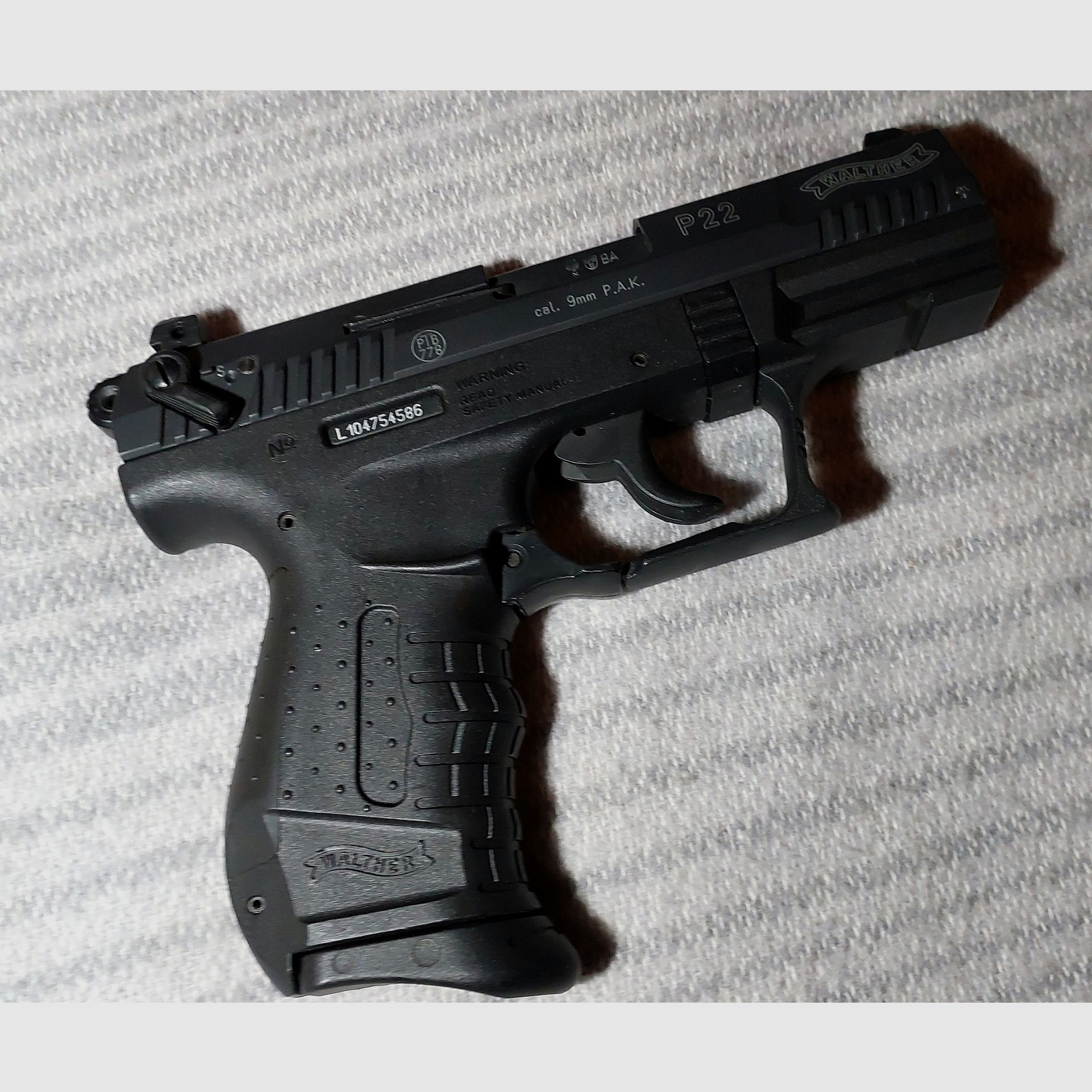 Walther P22 (P 22 Classic) Schreckschuss Pistole 9mm P.A.K. schwarz (PTB 778)