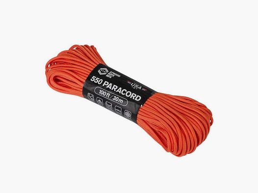 TACTICAL 550  PARACORD 100 FT/30 M  BURNT ORANGE