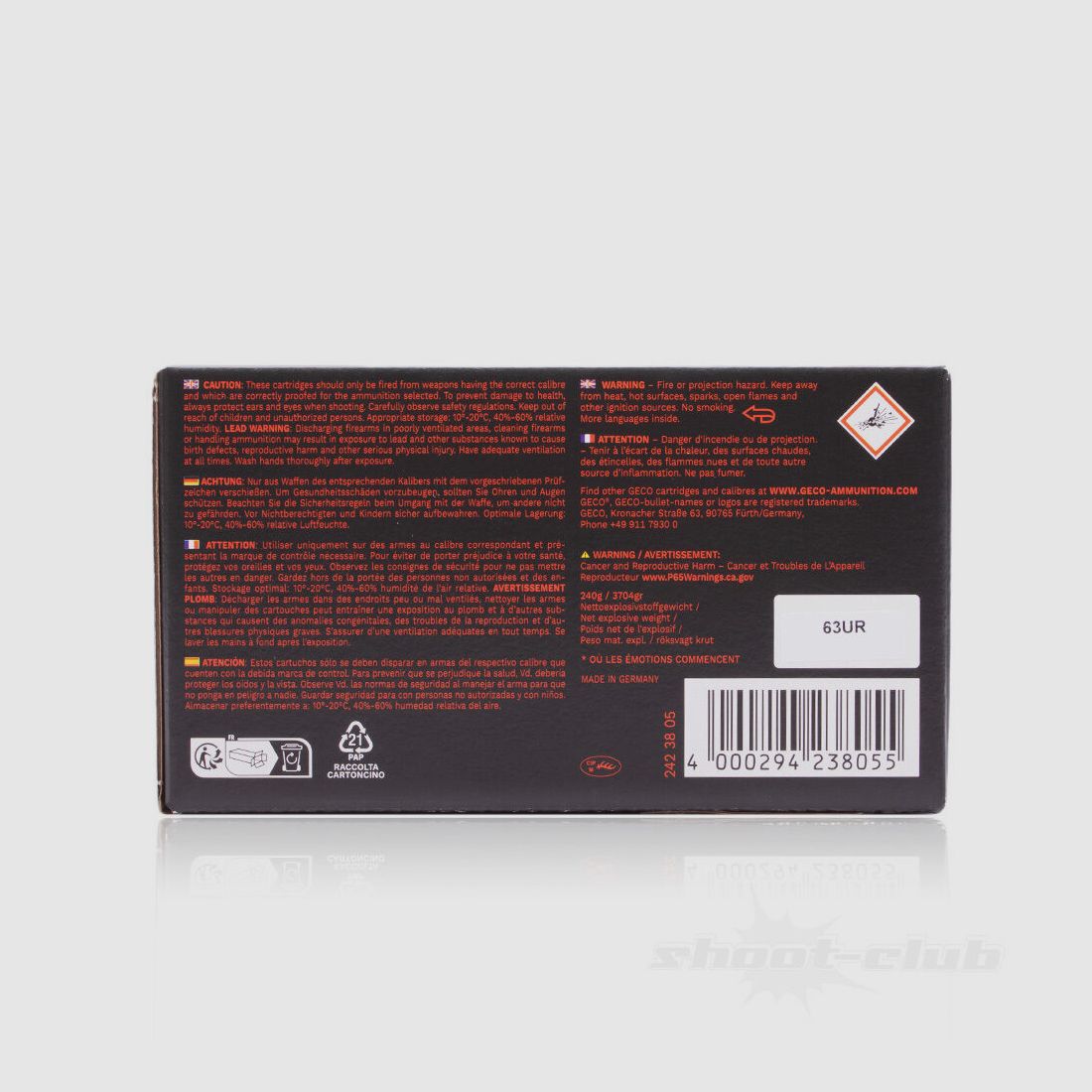 Geco DTX FMJ 3,56 / 55gr 150Stk.