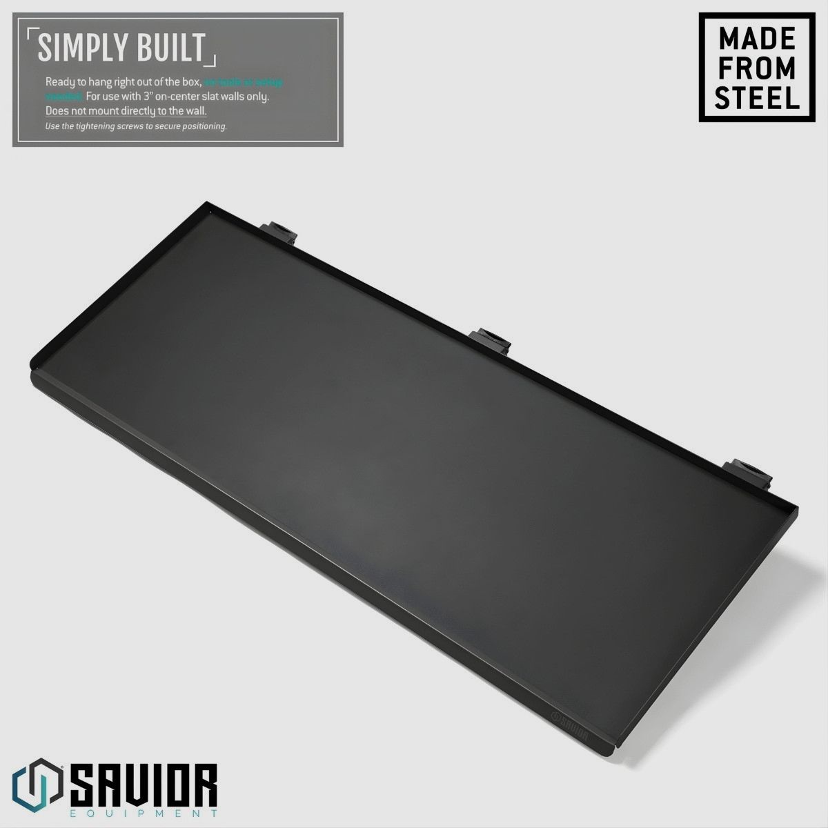 Savior – Klappbarer Tisch / Arbeitsplatte – Wall Rack System – 91 cm – Schwarz – WRS-ACC-FT3613-BK, Bild 2 von 6