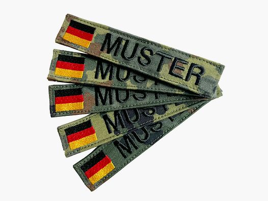 ASMC Namensbänder 5er Set mit Flagge Flecktarn